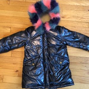 Crewcuts Primaloft Girls metallic puffer jacket